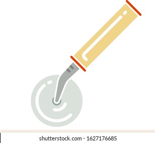 Pizza Slicer Tool Vector Illustration