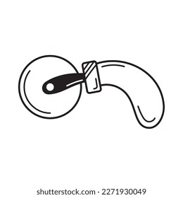pizza slicer utensil doodle style