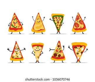 Pizza slices character set, sketch for your design