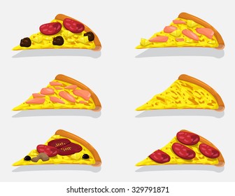 Pizza Slices Collection. Vector Design