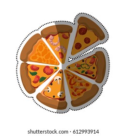 pizza slices different ingredients