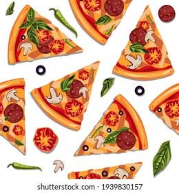 Pizza slices. Endless background. Food