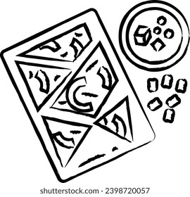 pizza slices hand drawn vector illustration