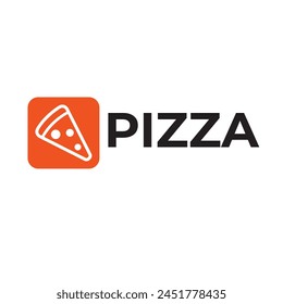 pizza slices hidden in red rectangles logo vector