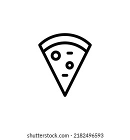Pizza Slices Icon. Line Art Style Design Isolated On White Background