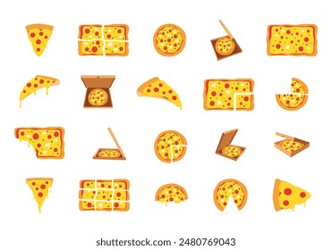 Pizza Slices Illustration Element Set