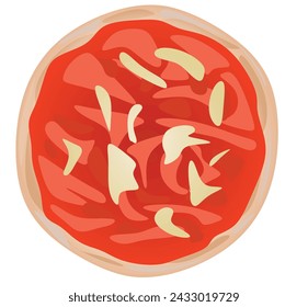 Pizza slices on white background, vector