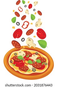 Pizza slices seamless pattern background.Eps 10 vector.