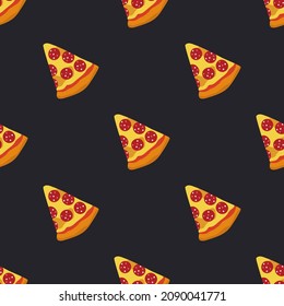 Pizza slices. Seamless pattern. Vector illustration