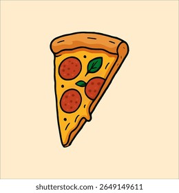 pizza slices in vector with background