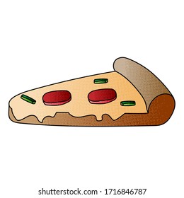 pizza slices vector design. digital hand drawn. halftone texture