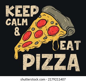 pizza slices vector illustration for t shirts print.