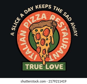 pizza slices vector illustration for t shirts print.