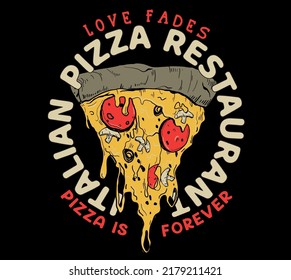 pizza slices vector illustration for t shirts print.