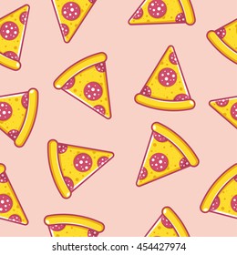 Fatias de pizza padrão de papel de parede com elementos coloridos cor
 fundo