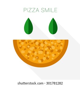 Pizza smile. Vector illustration