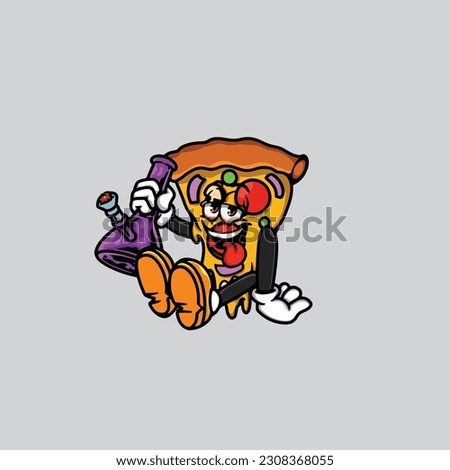 pizza smoking blunt and high face stoned from weed cannabis hold bud nug