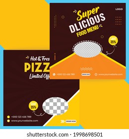 Pizza social media banner template 