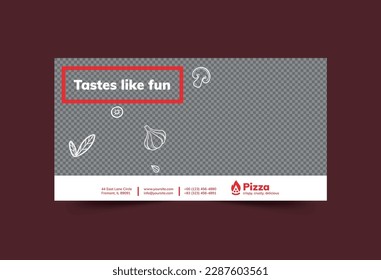 Pizza Social Media Banner template. Marketing Materials | Post, Cover | Instant Download, Editable Design