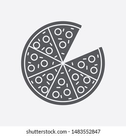 Pizza social media icon isolated on white background. Pizza with a slice symbol modern, simple, vector, icon for website design, mobile app, ui. Vector Illustration