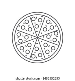 Pizza social media icon isolated on white background. Pizza with a slice symbol modern, simple, vector, icon for website design, mobile app, ui. Vector Illustration