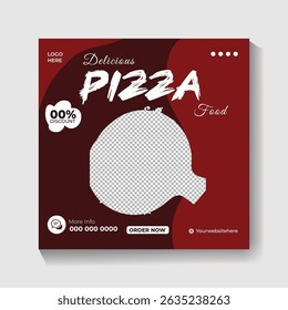 Pizza Social Media Post Banner Design Template for Your Restaurant