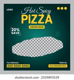 Pizza social media post set template layout