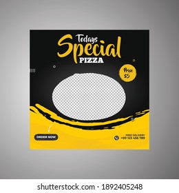 Pizza Social Media Post Template For Restaurant