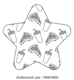 pizza and soda fast food seamless pattern
