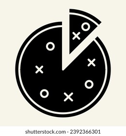 Pizza solid icon. Round pizza vector illustration isolated on white. Fast food glyph style design, designed for web and app. Eps 10