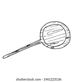 Pizza spatula. Spatula doodle icon, vector line illustration.