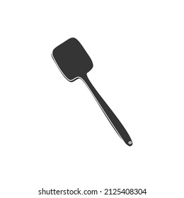Pizza Spatula Icon Silhouette Illustration. Italian Bakery Oven Vector Graphic Pictogram Symbol Clip Art. Doodle Sketch Black Sign.