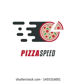 Pizza Speed Logo Design Template 