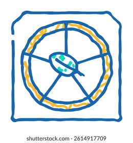 pizza spinach doodle icon sketch vector. pizza spinach sign. isolated symbol illustration