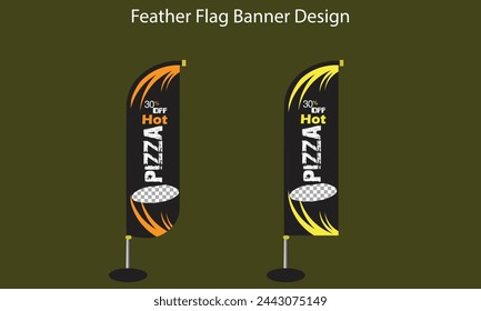 Pizza standup feather flag design	