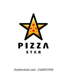 Pizza and star combinations,in background white ,vector logo design editable