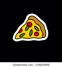 pizza sticker doodle icon