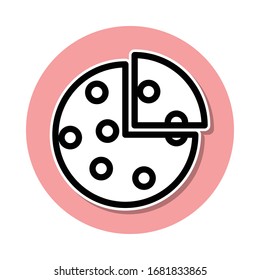 Pizza sticker icon. Simple thin line, outline vector of web icons for ui and ux, website or mobile application
