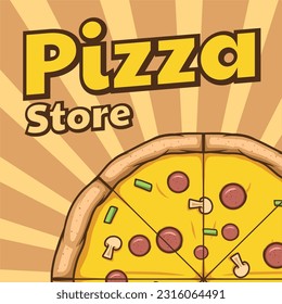 pizza store design for poster and other print