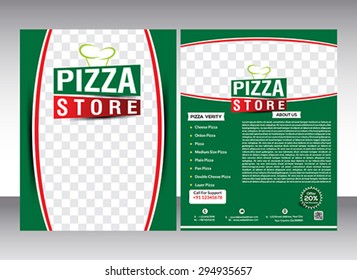 pizza store flyer template design & magazine vector illustration 