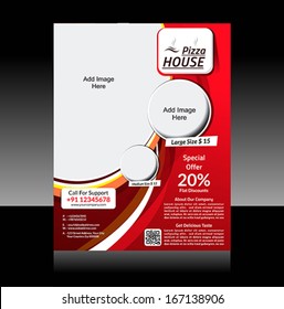 Pizza Store Flyer Vector Illustration 