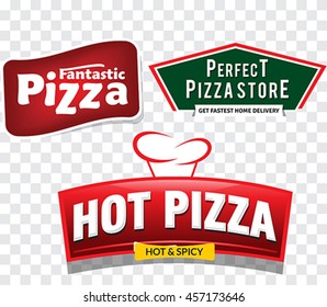 Pizza Store Font Style Set Template Vector Illustration 