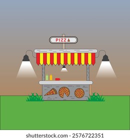 pizza store shope vactor design with light nignt mood,t shart designs can be used