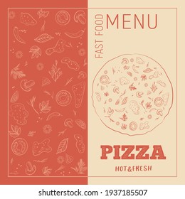 pizza al estilo de un boceto sencillo