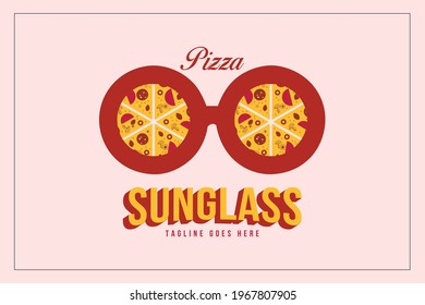 Pizza Sunglass Logo Design-Vorlage Design-Logo Logo-Marke