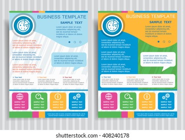 Pizza symbol on vector Brochure Flyer design Layout template, size A4. Easy to use and edit.