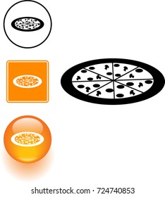 pizza symbol sign and button