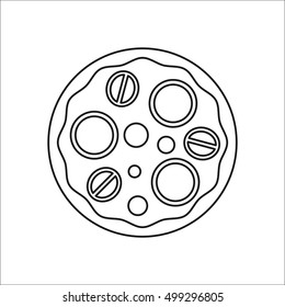 Pizza symbol sign line icon on background