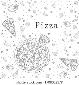 Pizza. Tasty pizza. Illustrated pizza, perfect for your menu. EPS file, you can edit as you wish.
