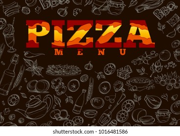 Pizza. Template for creating a package or menu cover.